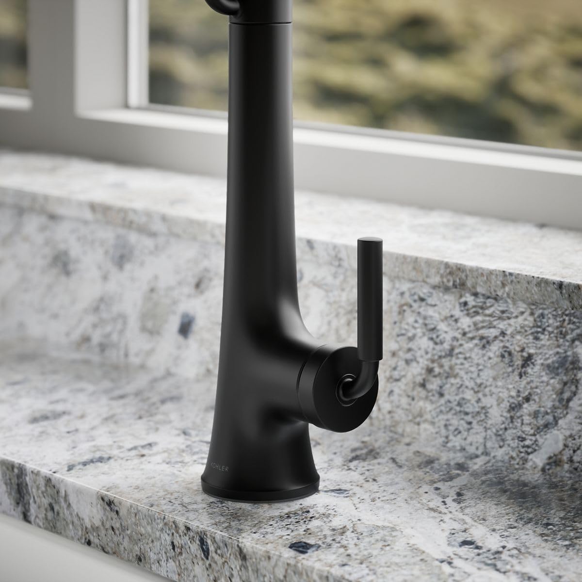 Kohler 23765-BL Tone Semi Professional Kitchen Sink Faucet, Pre-Rinse Kitchen Faucet, Commercial Faucet, Matte Black