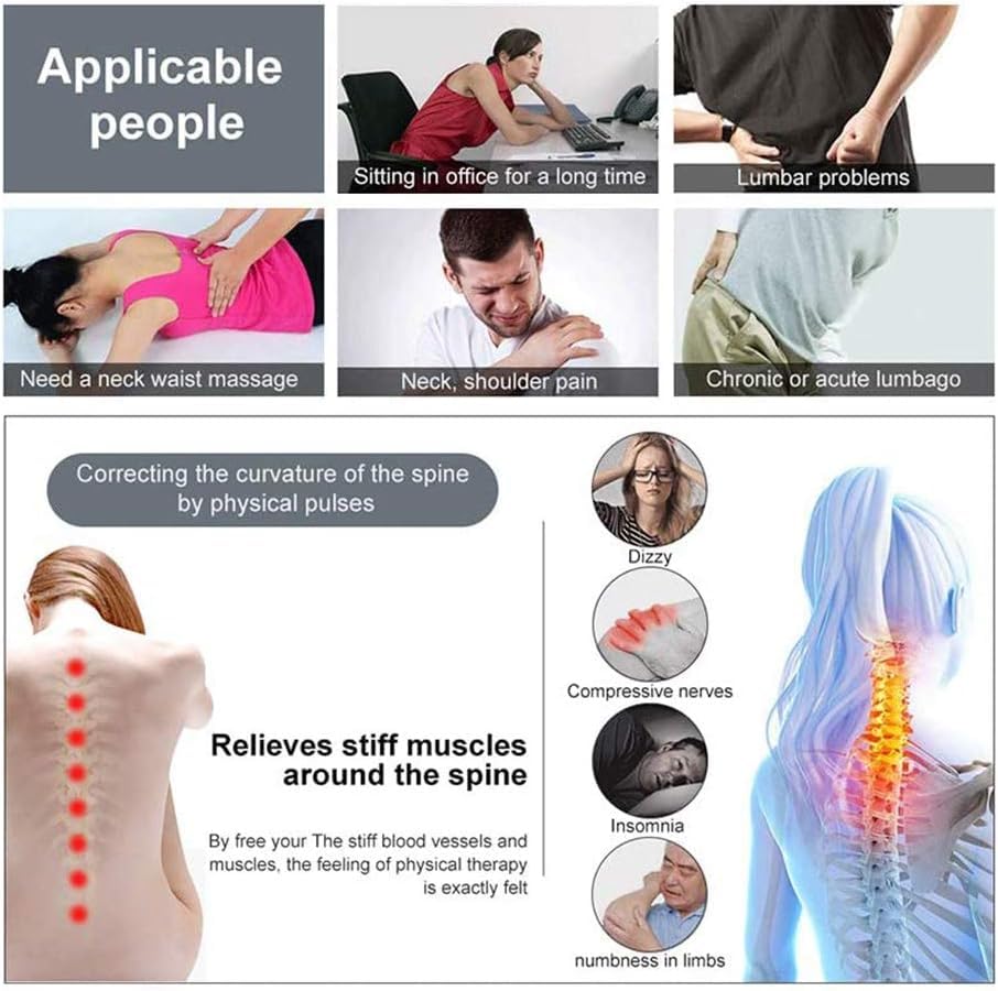 Rebrisbol Electric Chiropractic Massager 400N, 4 Levels Force Spine Correction Massage, 10pcs Multifuction Heads for Adjusting Chiropractic, Soothing Bones, Massage Acupuncture Points