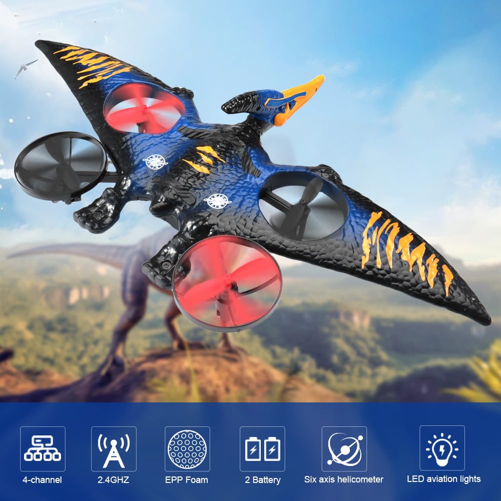 jaming Pterodactyl Drone Dragon Toys Rc Airplanes for Kids and Adults Easy to Flying Dinosaur Toys Remote Controlled Aircraft for Beginners Hobby RC Plane Toys Birthday Gifts for Boys 8-12