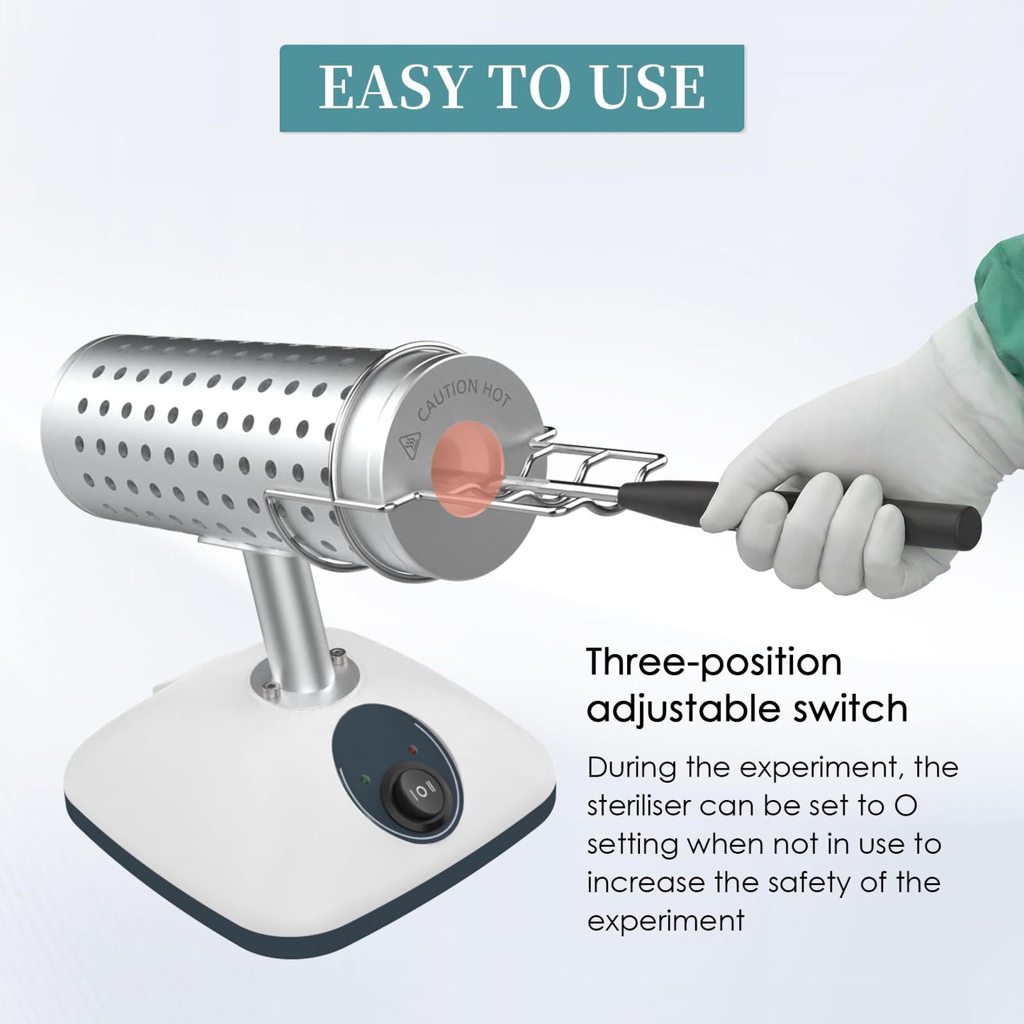 Lab DS-900 Infrared Sterilizer Autoclave Sterilizers Two Adjustable Heating Temperatures 400°C/825°C for Scalpel Needle Inoculating Loop Vaccination Ring,110V 150W