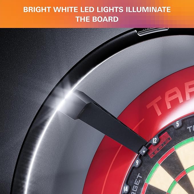 Target Darts Omni Dartboard Auto Scoring Ring with LED Lights | Dart Board Score Camera, Magnetic Dartboards Light System, Surround Ring Lighting, Record Dart Scores