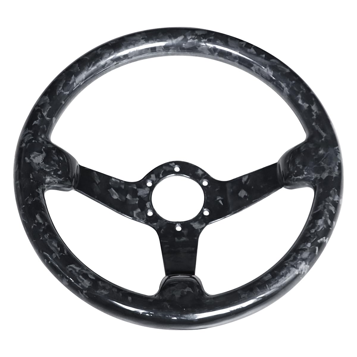 HIWOWSPORT Forged Carbon Fiber Racing Steering Wheel 14'' inch 350mm Diameter 6 Bolts