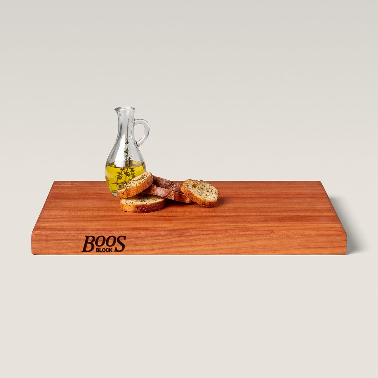 John Boos R-Board Series Rectangular Wooden Cherry Cutting Board 18”x12” – 1.5” Thick, 7-lb Reversible Butcher Block with Edge-Grain & Finger Grips – Made in the USA