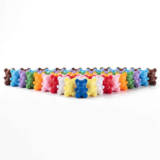 XINHUIDALSQ Rainbow Counting Bears Set of 60, 6 Colors Sorting Teddy Plastic Bears Math Manipulatives for Toddlers, 1 Inch Bear Conters Ages 3+ Kids