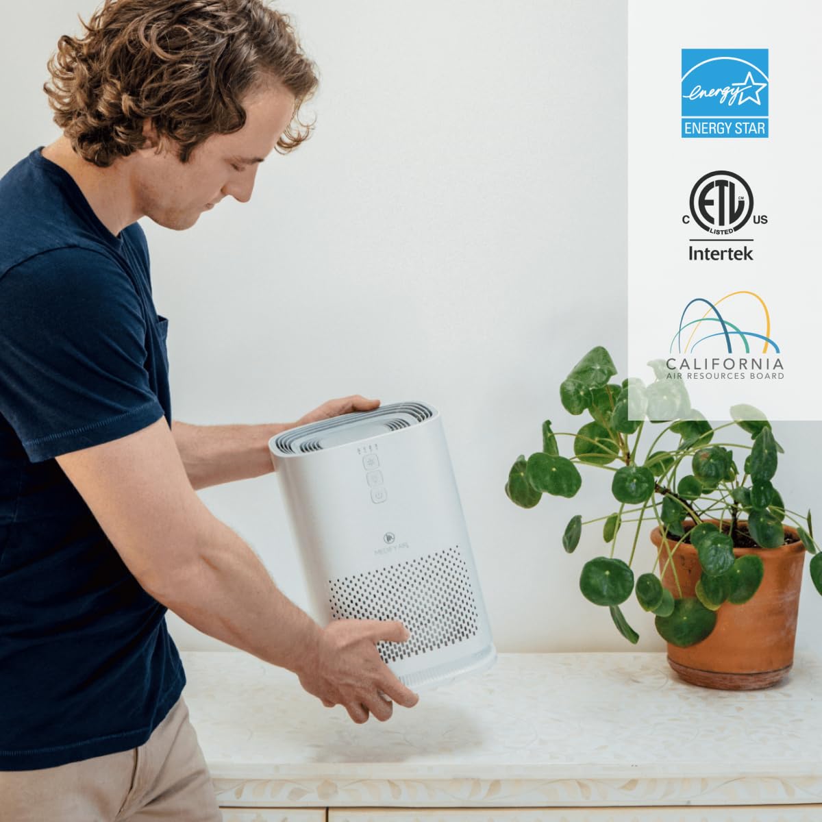 Medify MA-14 Air Purifier with True HEPA H13 Filter 428 ft² per Hour for Smoke, Odors, Pollen | Removal to 0.1 Microns White, 2-Pack
