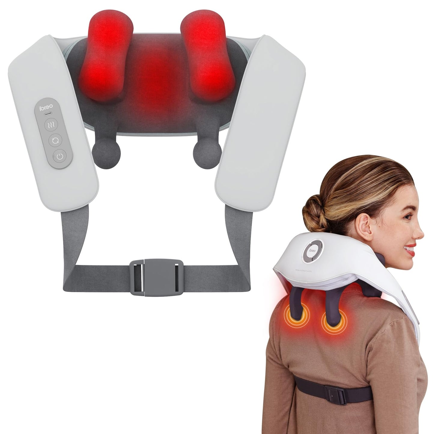 Shiatsu Neck and Back Massagers with Heat, 150 Mins Uses, 4 Modes & Adjustable Massage Head, Electric 3D Deep Tissue Kneadin for Shoulder, Leg, Muscle Soreness, Pain Relief, Relaxation for Women, Men