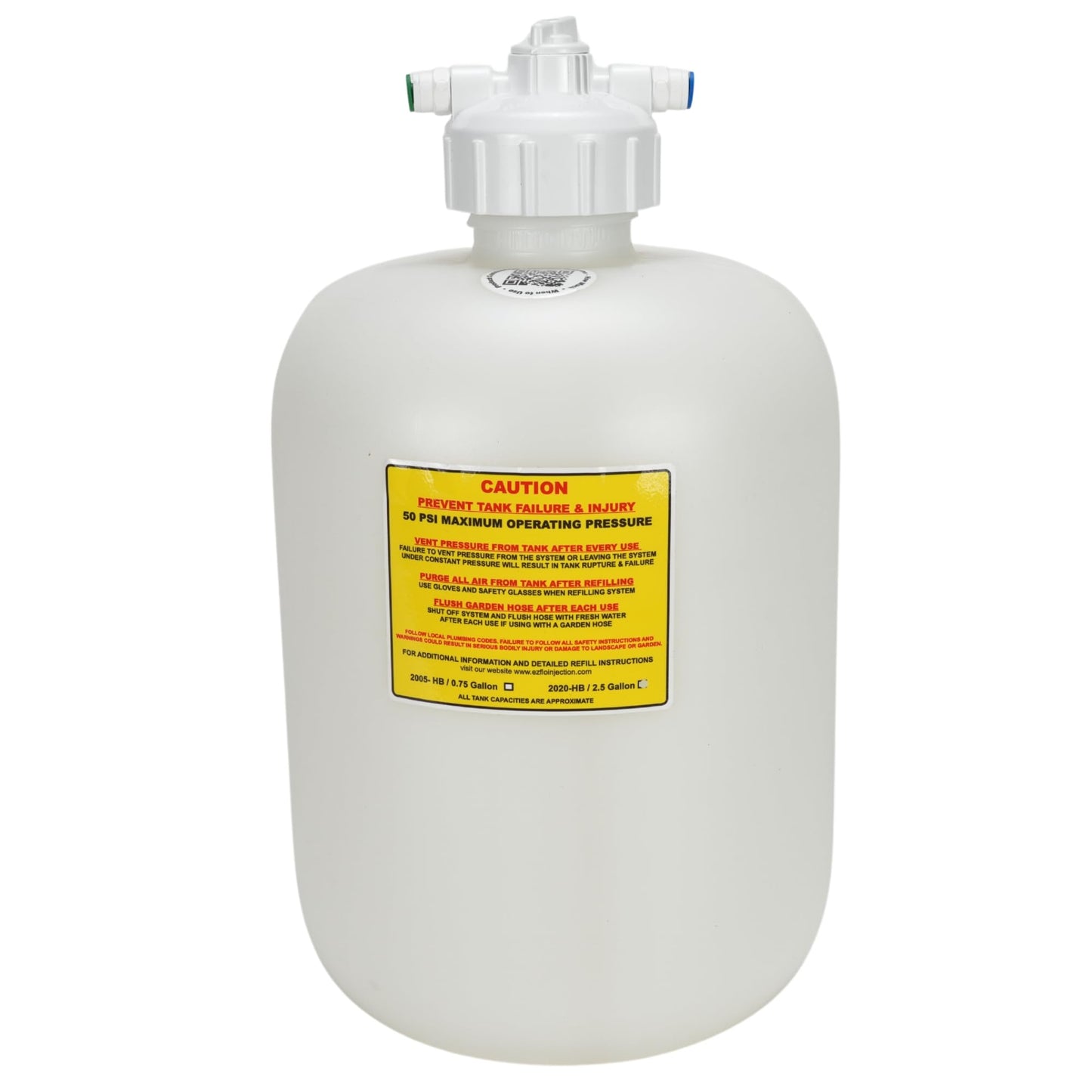 EZ-FLO 2.5‑Gallon Fertilizer Injector | Hose‑Bib & Drip Feeder with Inline Hose Fertilizer Feeder, Covers up to 20 000 sq ft | for On/Off Pressure Only | EZ 2020-HB