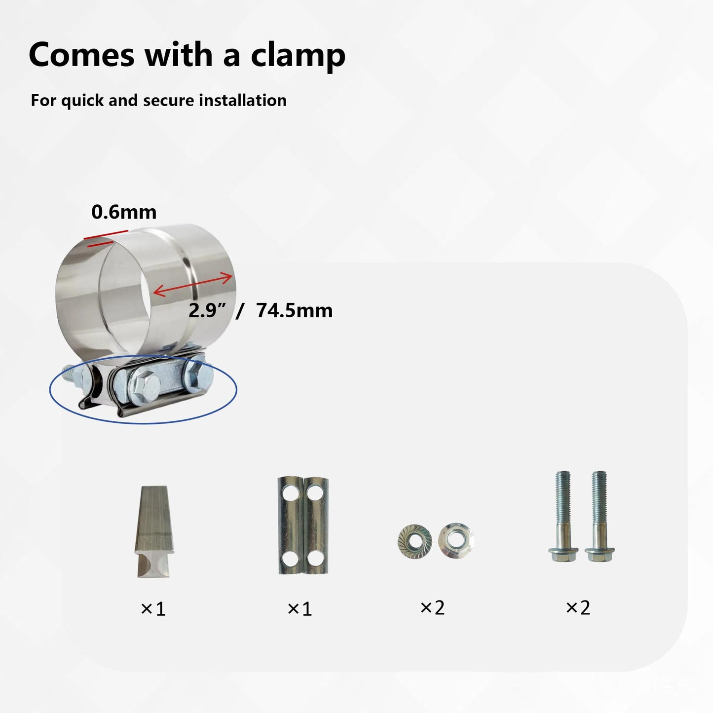 5 to 7 Inch Diesel Exhaust Tip Elbow with Clamp - Chrome Plated Or Black Coated Universal Exhaust Pipe Accessory for Trucks, Cars