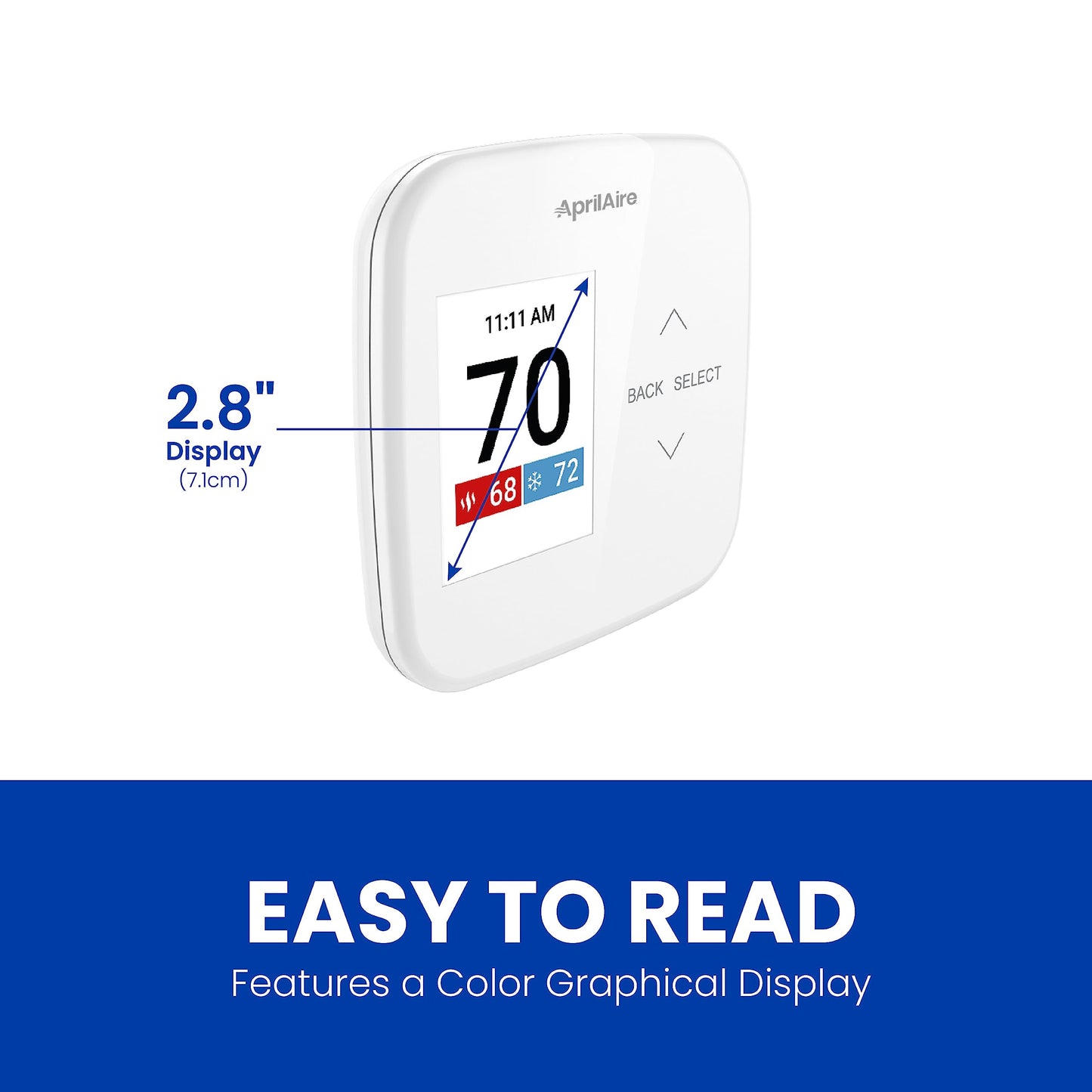 AprilAire S86WMUPR Wi-Fi Programmable Thermostat, Multi-Stage Universal with IAQ Control, 2H/2C Heat/Cool Stages or 4H/2C Heat Pump Stages