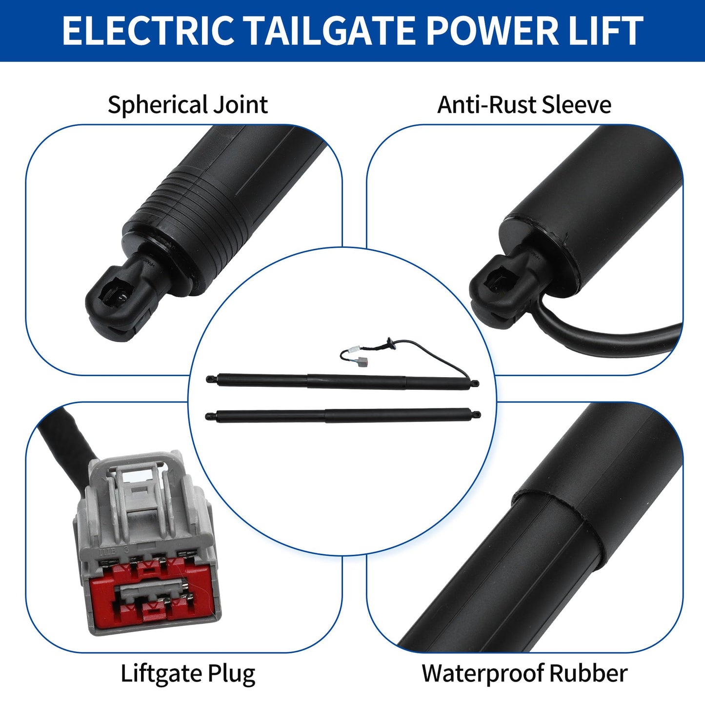 X AUTOHAUX Rear Left Right Tailgate Power Lift Support for Tesla Model S 2012-2019 Liftgate Power Hatch Shock Strut No.600661000B/600660800B Electric Trunk Power Liftgate 1 Pair