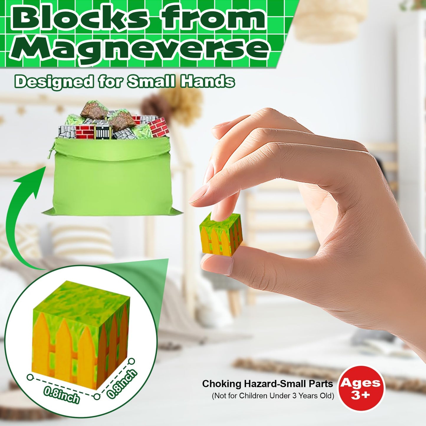YunniFun Magetic blocks-200pcs Magnetic Building Blocks Toys Set Magnetic Toys for Boys Girls Kids Ages 3 4 5 6 7 8,Magnet STEM Games Christmas Birthday Gifts for Kids. (Mine Car Theme)