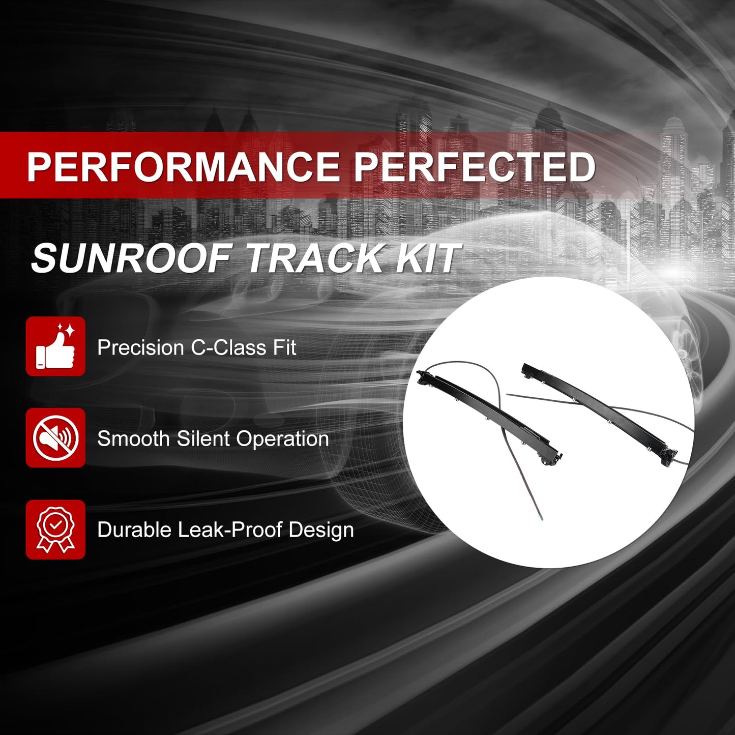 dehateo 2 Pcs Sunroof Track Assembly Fit for 2015-2021 MD C-Class C300 Left+Right Panoramic Sunroof Sliding Tracks Repair Kit Replace OE A2057801100, A2057801200