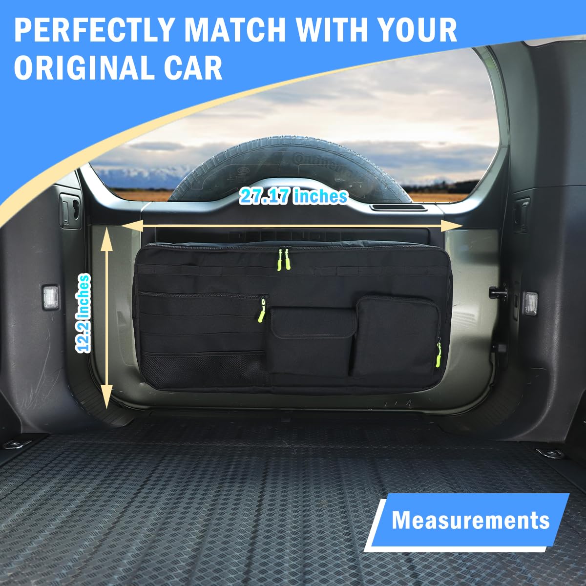 Car Tailgate Storage Bag Compatible with Land Rover Defender 90 110 130 2020-2025 Back Door Panel Storage Pockets Box Multi-Compartment Oxford Cloth,Rear Door Tool Kit Organizer Storage Pockets