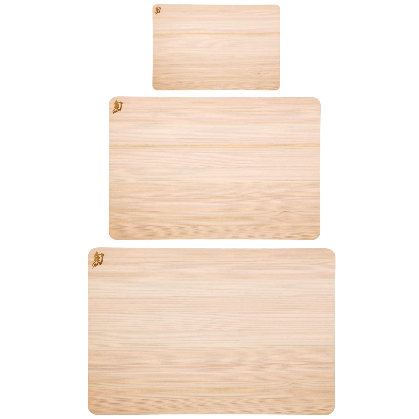 Shun Cutlery Hinoki 3 Piece Cutting Board Set, Small, Medium and Large Boards, Wooden Japanese Chopping Board for Kitchen, Medium-Soft Wood Preserves Knife Edges, Forest Stewardship Council Certified