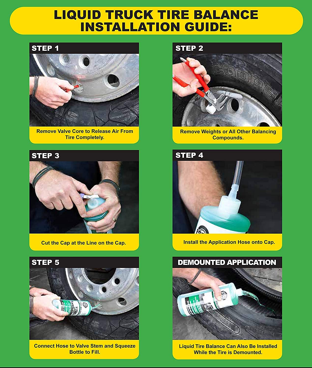 AME INTL 26140 Liquid Tire Balance Compound – 12-Bottle Case, Internal Balancing for Truck Tires