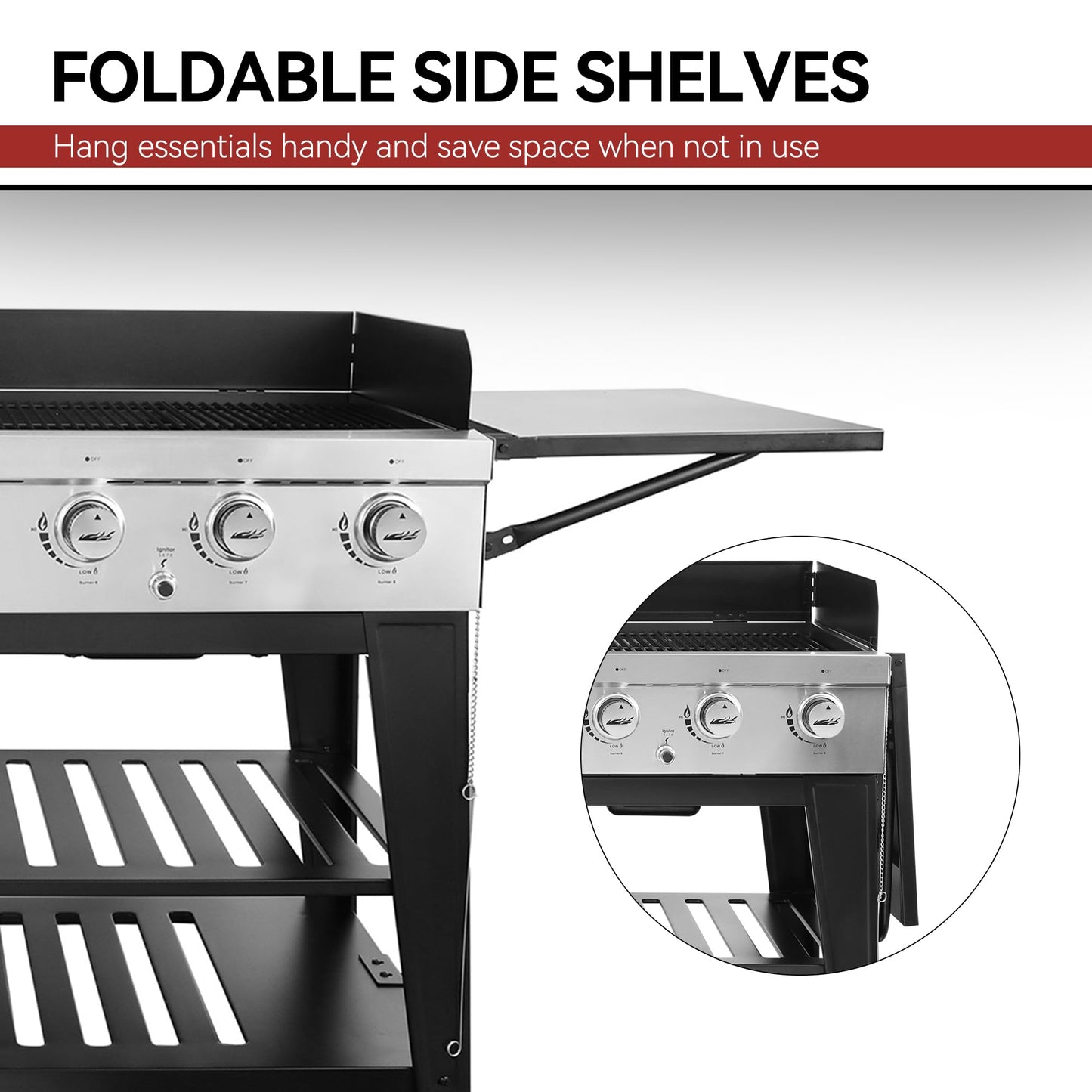 Royal Gourmet Event 8-Burner BBQ Propane Gas Grill with Cover, Picnic or Camping Outdoor