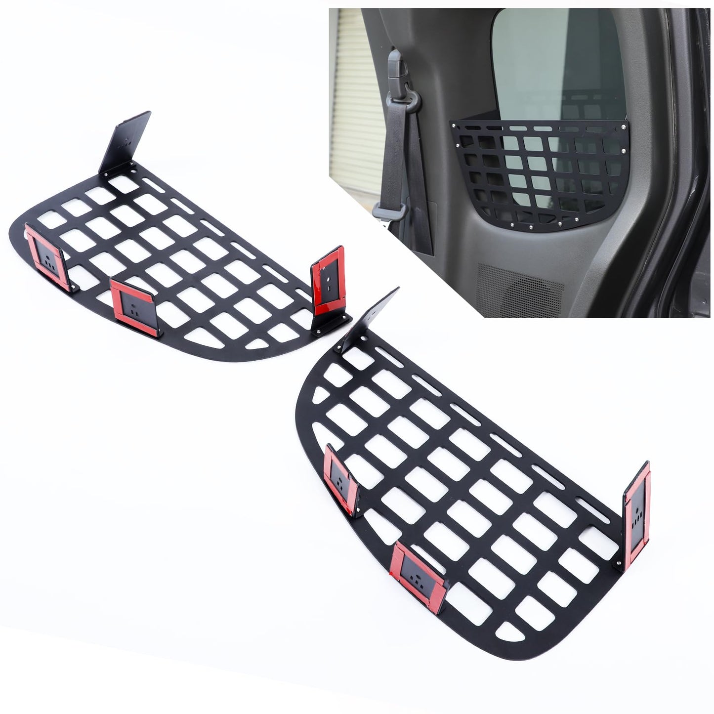 Rear Window Pockets Molle Storage Panel Compatible with Nissan Frontier 2009-2017, Trunk Modular Panel Organizer Basket Holder Carrier Car Interior Accessories(Only Fit for Rear Half Door Version)