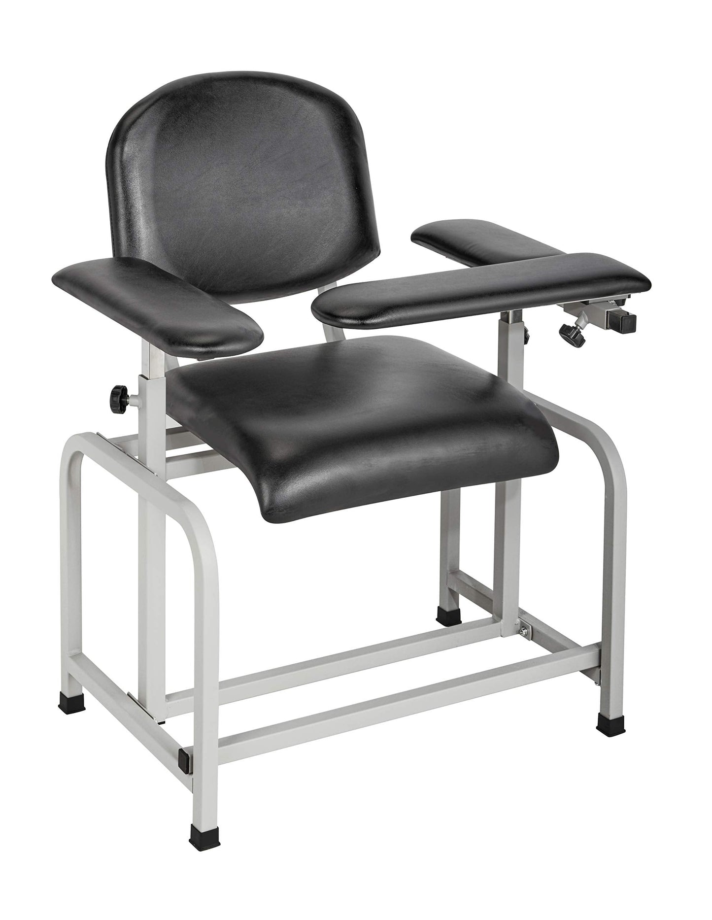 VivaComfort Black Phlebotomy Chair with Adjustable Armrest, Blood Draw Chair, Large Weight Capacity Comfortable Lab Medical Chair