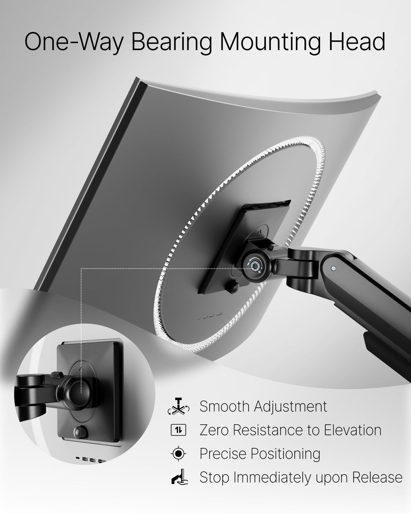 monTEK Deluxe Monitor Arm up to 40 Inch Holds 26.4 lbs Curved Screens Aluminum Fully Motion Adjustable Single Monitor Stand with Clamp/Grommet Desk Mount, Quick Release Plate,75/100mm VESA