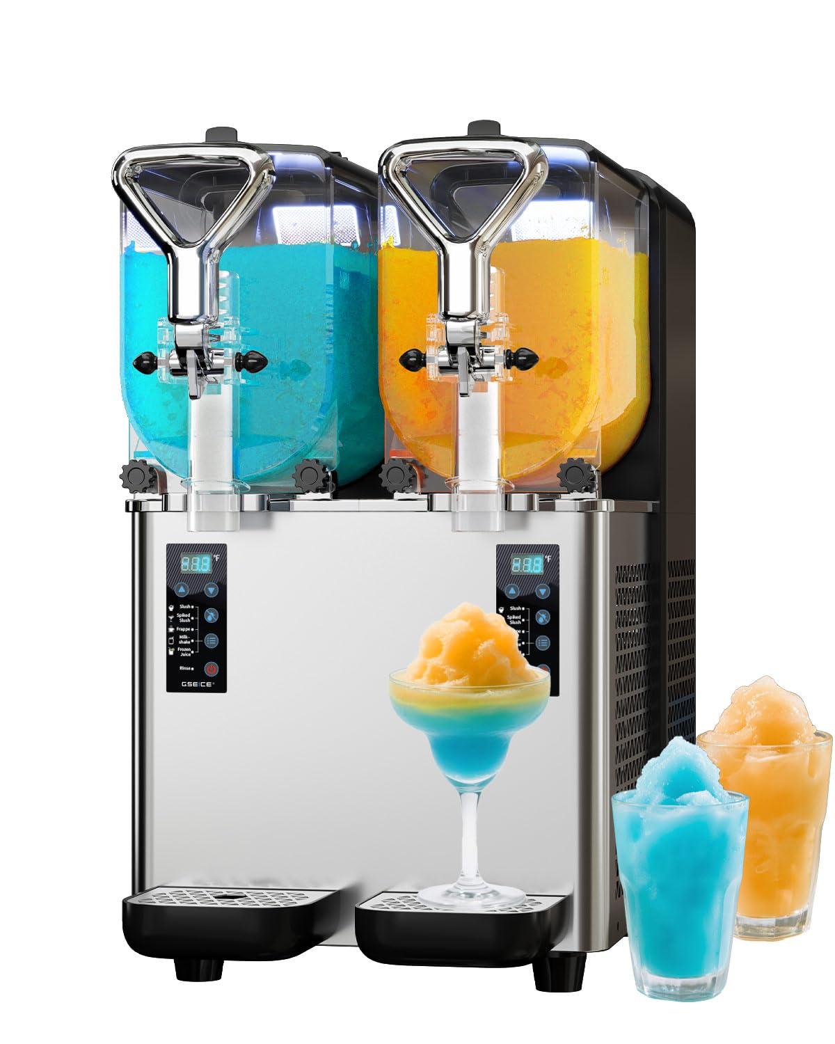GSEICE Slushy Machine for Home, 1.6 Gallons Slushie Machine for Commercial & Home Use, 500W High Power Ice-Free Margarita Machine for Parties/Bars, Frozen Drink Machine with Quick Cooling System