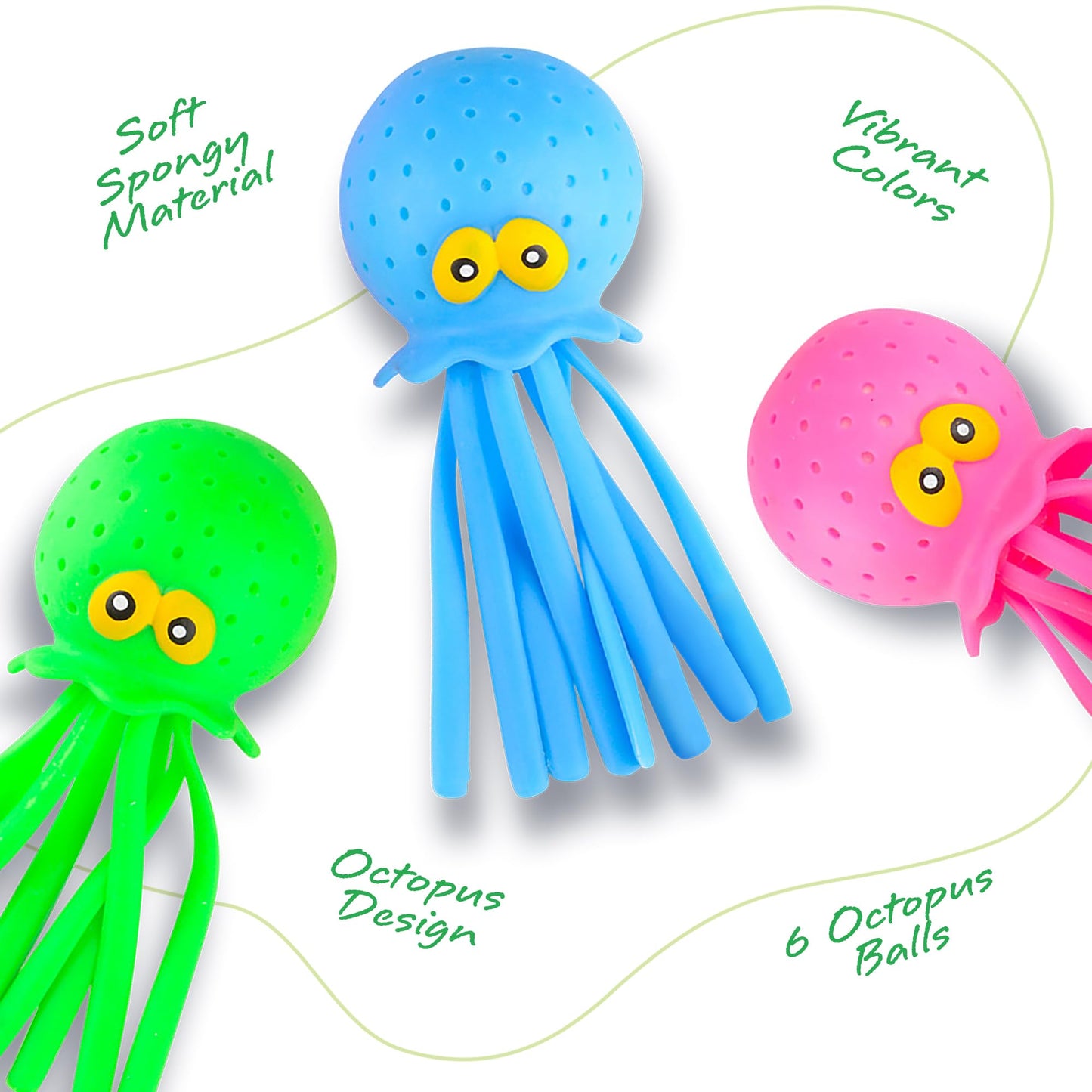 ArtCreativity Octopus Water Balls (Pack of 6), Pool Toys for Toddlers 3-5, Sensory Stress Relief Toy for Kids, Beach Water Toys & Swimming Toy for Toddlers, Cute Goodie Bag Fillers for Boys & Girls