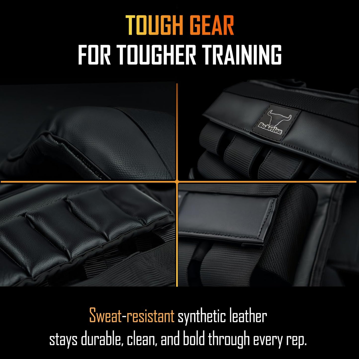 BoAction Vestly Pro – Adjustable Leather Weighted Vest for Men with Wrist & Ankle Weights (Up to 35 lb) – Premium Durable & Breathable Vest for Strength Training, Running, Cardio & Endurance
