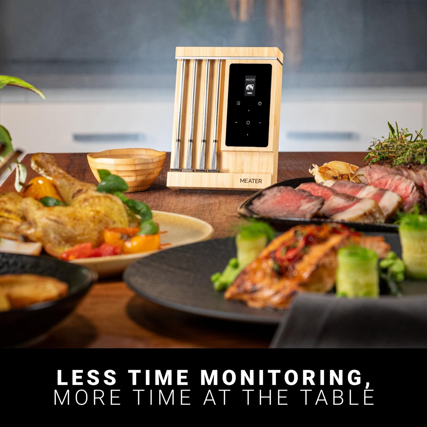 MEATER Pro XL: Wireless Smart Meat Thermometer | 4 Multi-Sensor Probes | Bluetooth & WiFi | 1000°F Heat Resistance | Certified Accuracy for BBQ, Oven, Grill, Smoker, Air Fryer, Deep Fryer, Sous Vide