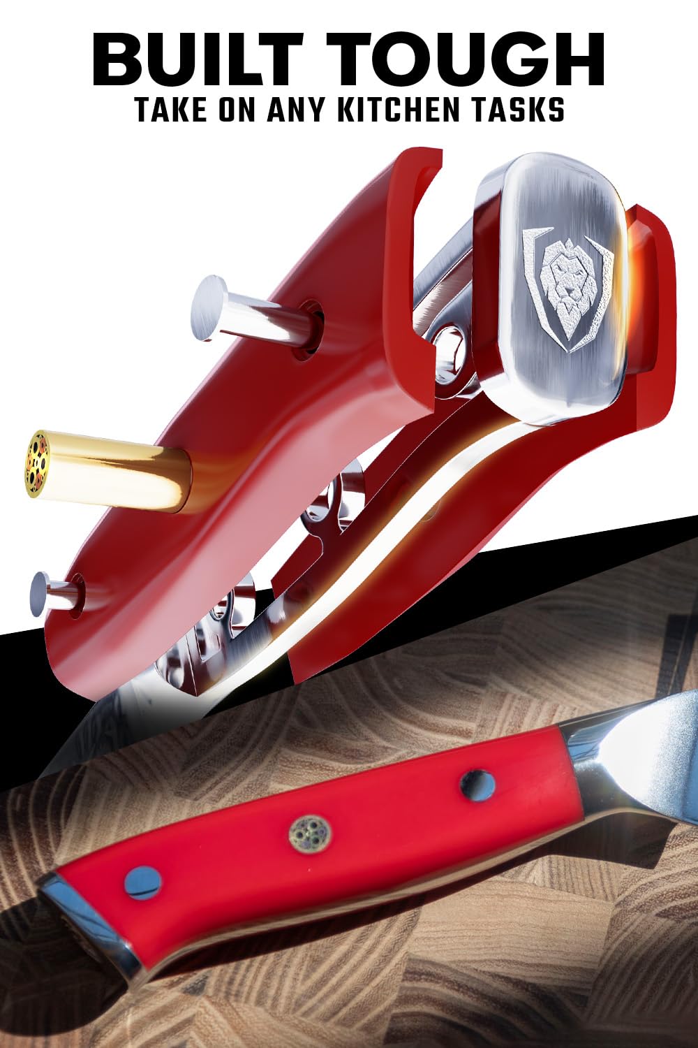 Dalstrong Santoku Knife - 7 inch - Shogun Series - Damascus - Japanese AUS-10V Super Steel Kitchen Knife - Vacuum Treated - Crimson Red ABS Handle - Razor Sharp Vegetable Knife - w/Sheath