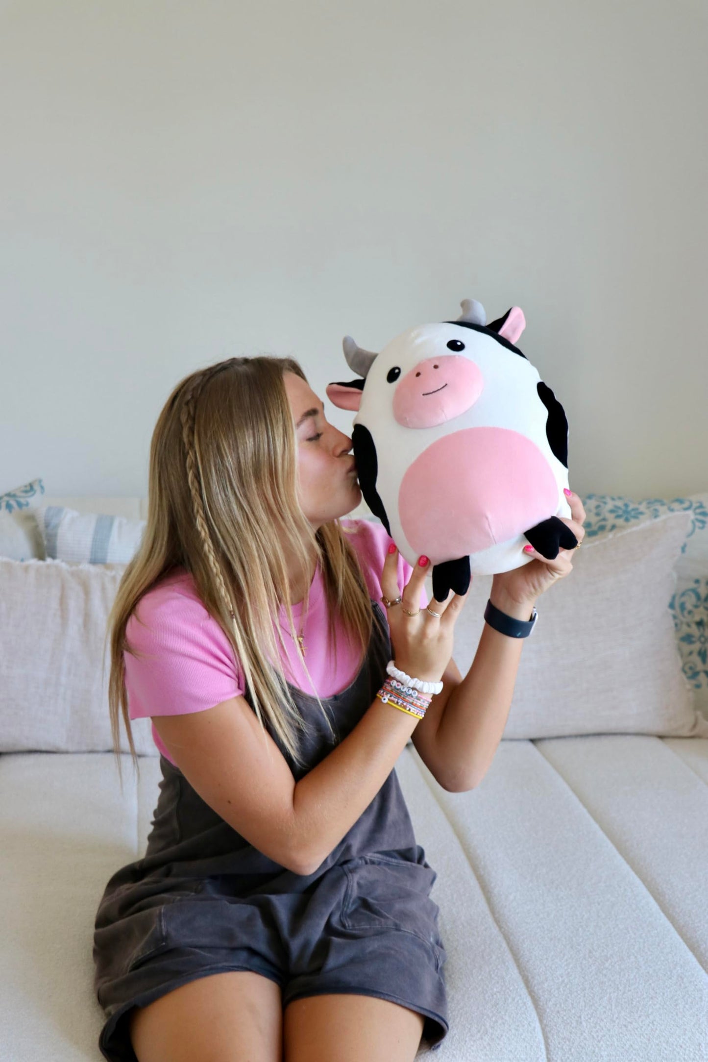Snuggaboos Daisy The Cow Squish: 13-Inch Original Super Soft Plush Pillow Toy – Adorable and Cuddly Cow Stuffed Animal Plushie for All Ages for Kids and Adults