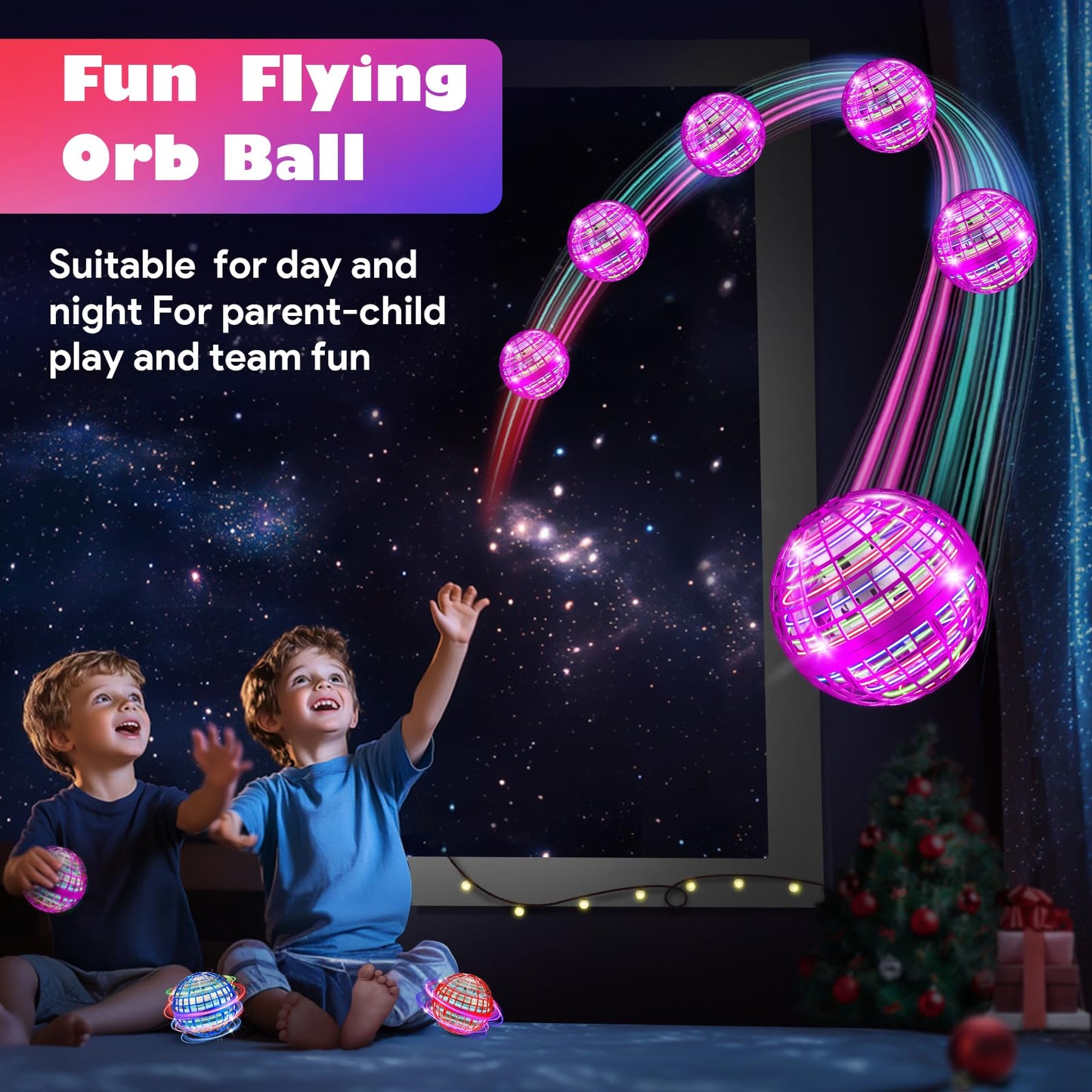 Flying Orb Ball Toys-2025 Upgraded Hover Magic Boomerang Ball，Galaxy Ball Kids Adults Cool Outdoor Indoor Outdoor Toy Gifts for 6 7 8 9 10+ Year Old Boys Girls-Purple