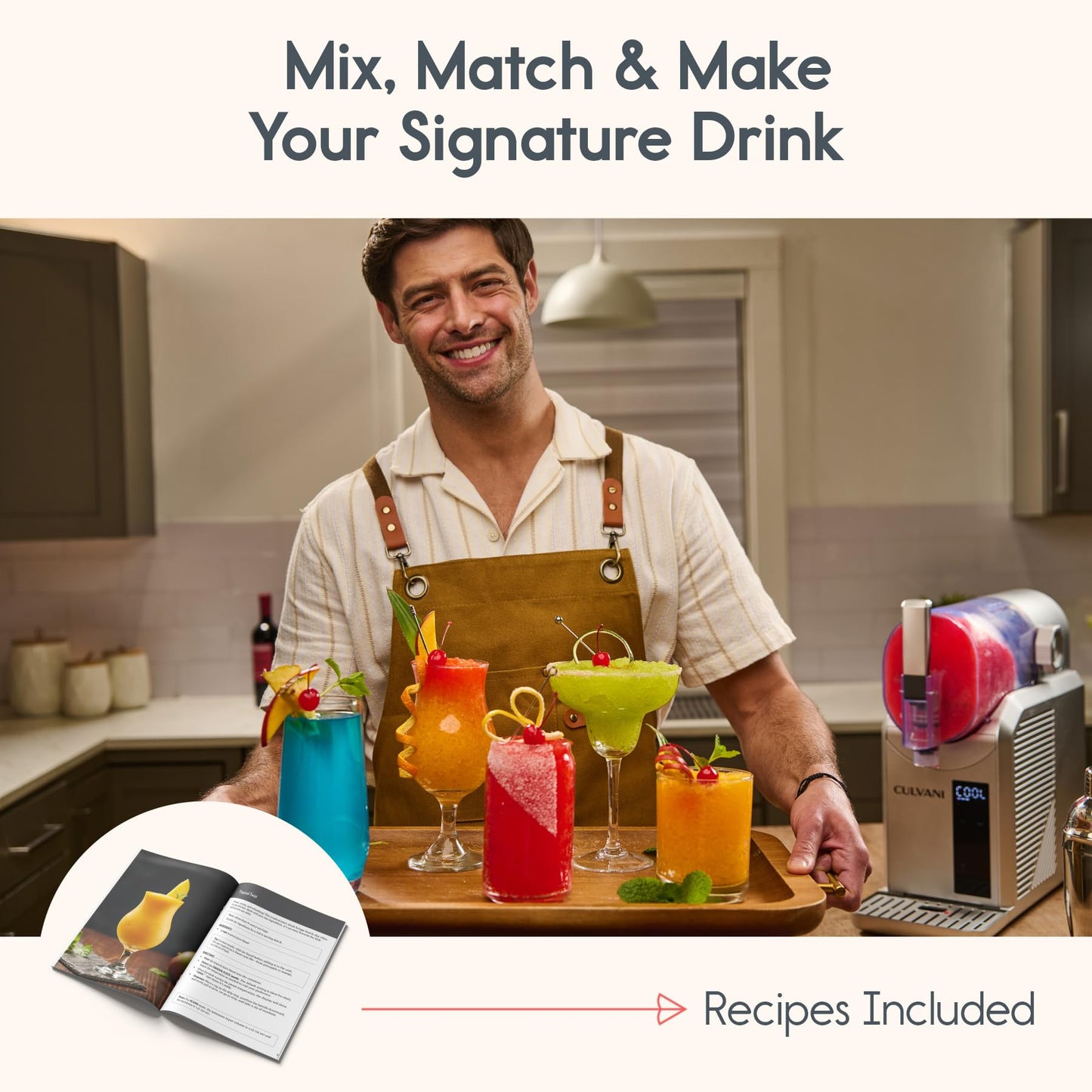 Chillux Frozen Drink Maker for Home Bar | Digital Display Slushie Machine, Margarita & Cocktail Slush Maker | Quiet Operation, Easy Clean, 6 Preset Modes, 4-Hour Cooling for Parties & Family Fun