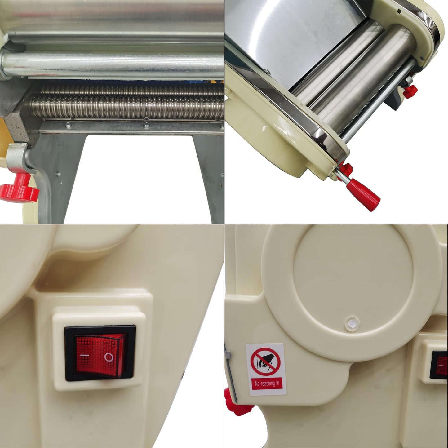 JARYANNIX Electric Pasta Press Maker, Stainless Steel Noodle Making Machine, 3mm and 9mm Wide Knife, Adjustable Width, Automatic Noodle Maker for Home Commercial 110V 550W