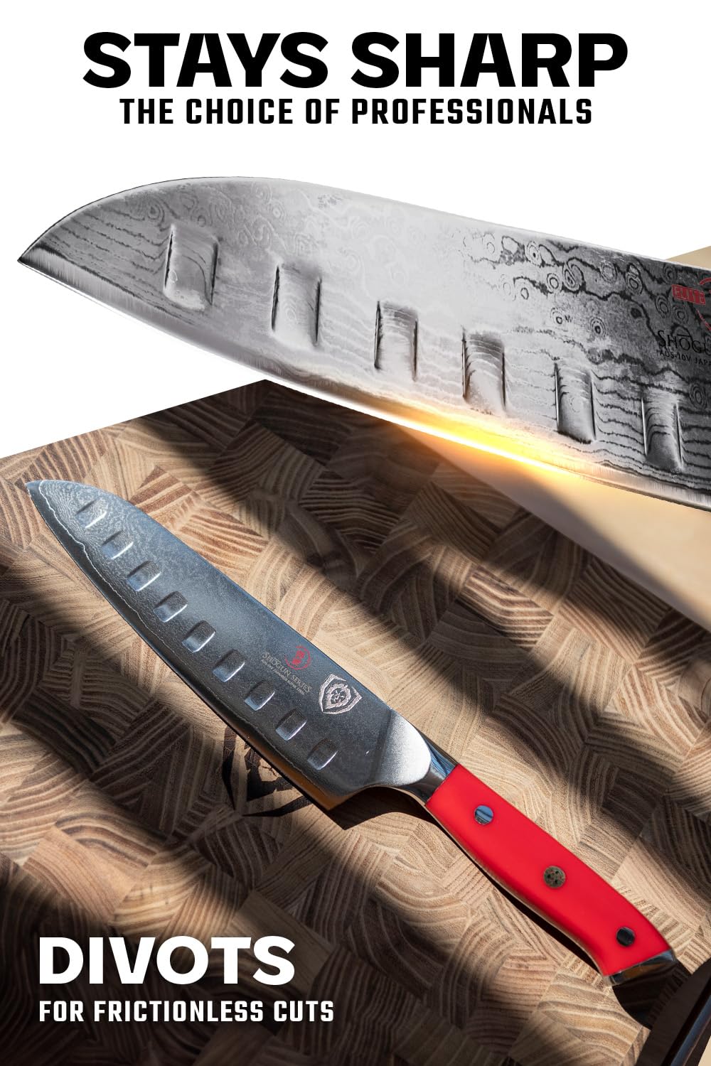 Dalstrong Santoku Knife - 7 inch - Shogun Series - Damascus - Japanese AUS-10V Super Steel Kitchen Knife - Vacuum Treated - Crimson Red ABS Handle - Razor Sharp Vegetable Knife - w/Sheath