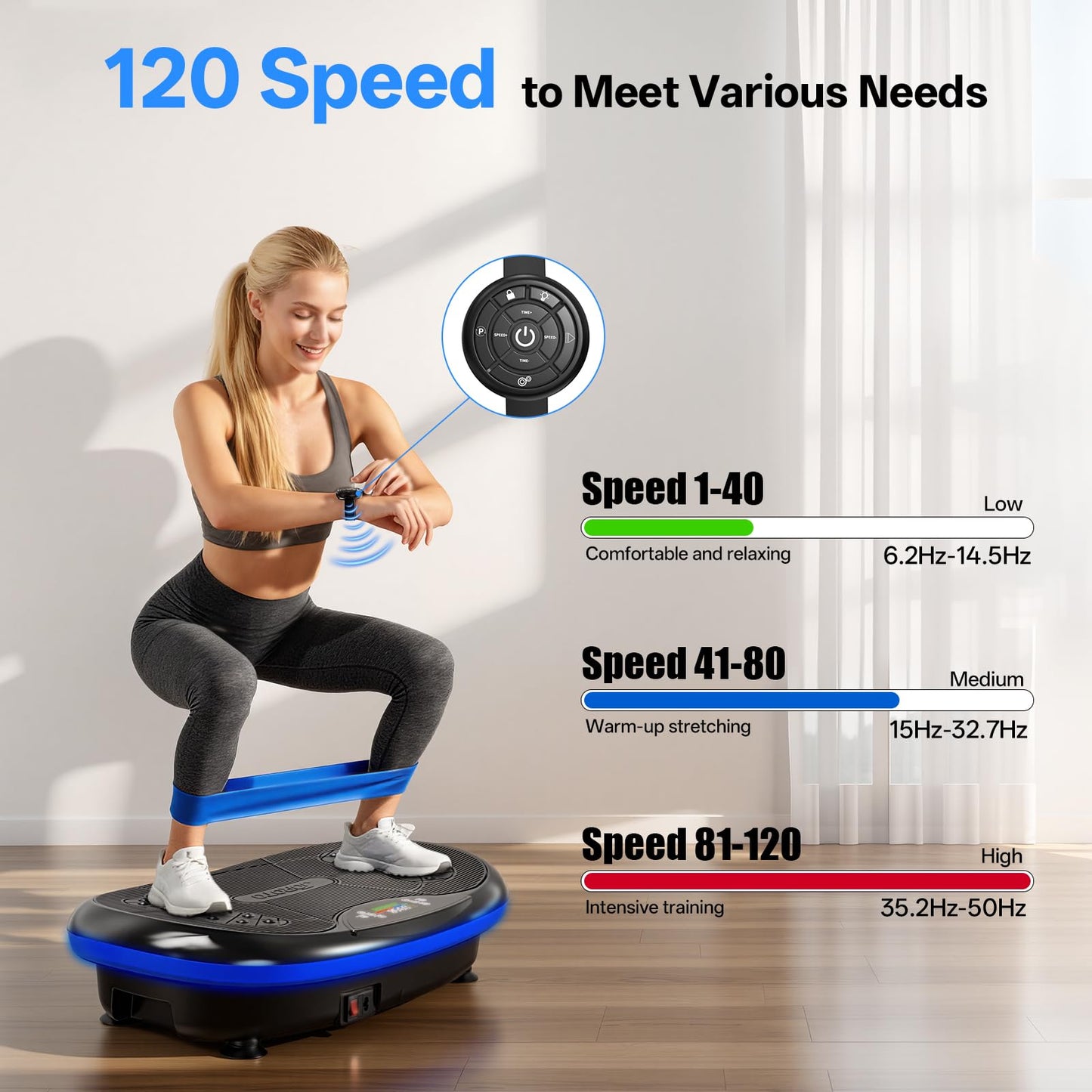 JOROTO 4D Vibration Plate Exercise Machine, 3-Motor App-Controlled High-Intensity Adjustable Speed Vibration Plate for Weight Loss & Lymphatic Drainage, Whole Body Shaker Workout Equipment for Women