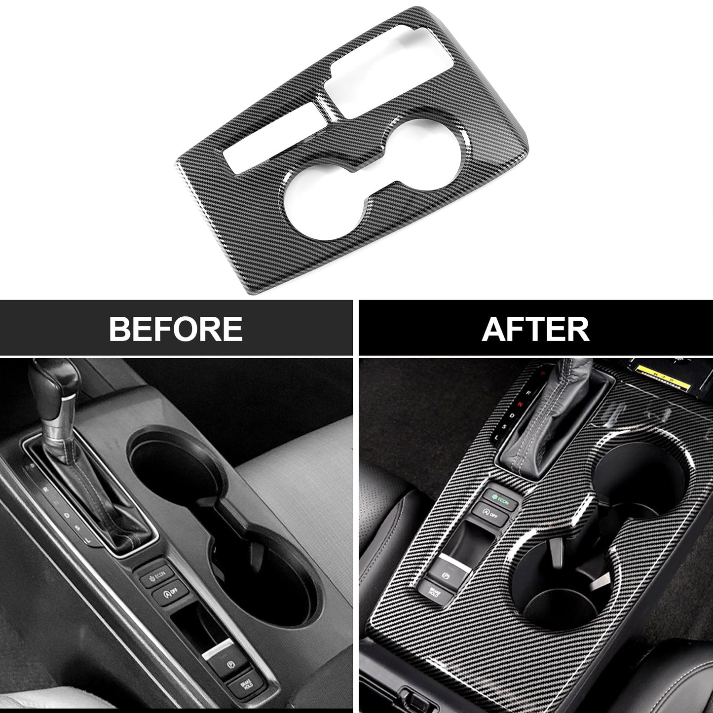 Fancemot 14 Pcs Carbon Fiber Interior Kit Compatible with 2022-2026 11th Gen Honda Civic, AC Air Vent Cover Steering Wheel Cover Gear Shift Panel Cover Inner Door Handle Cover