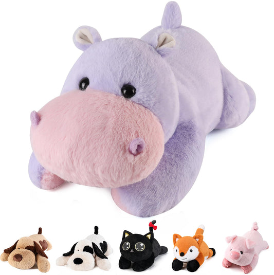 meowtastic Hippo Weighted Stuffed Animals - 22 Inch 4.5 Pounds Weighted Plush Hippo Stuffed Animals - Big Toys Pillow - Cute Plush Toys Gifts for Kids & Adults (22" 4.5 lbs)