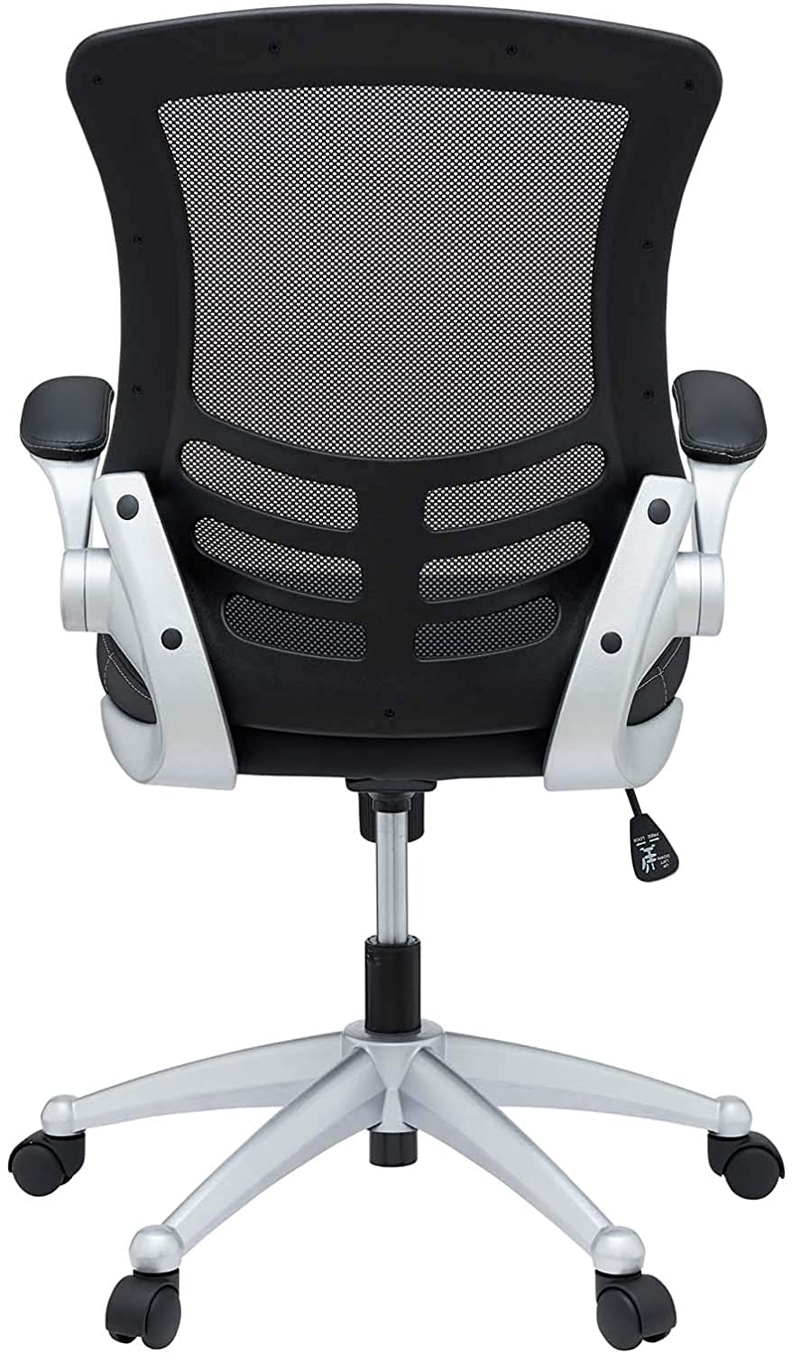 Modway Attainment Mesh Back and Vinyl Seat Modern Office Chair in Black