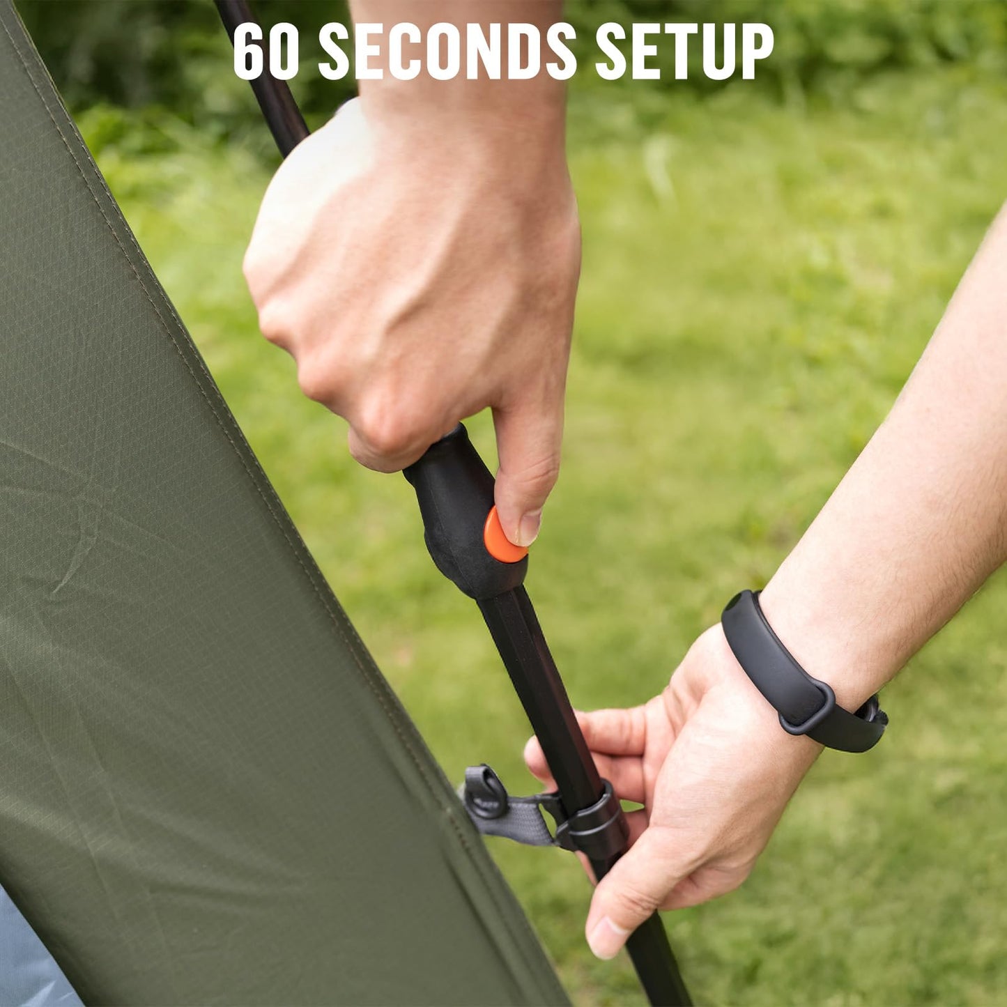 Night Cat Blackout Cabin Tent: 4 Person Pop Up Camping Tent with Vestibule & Rainfly Waterproof Instant Easy Setup Family Tent