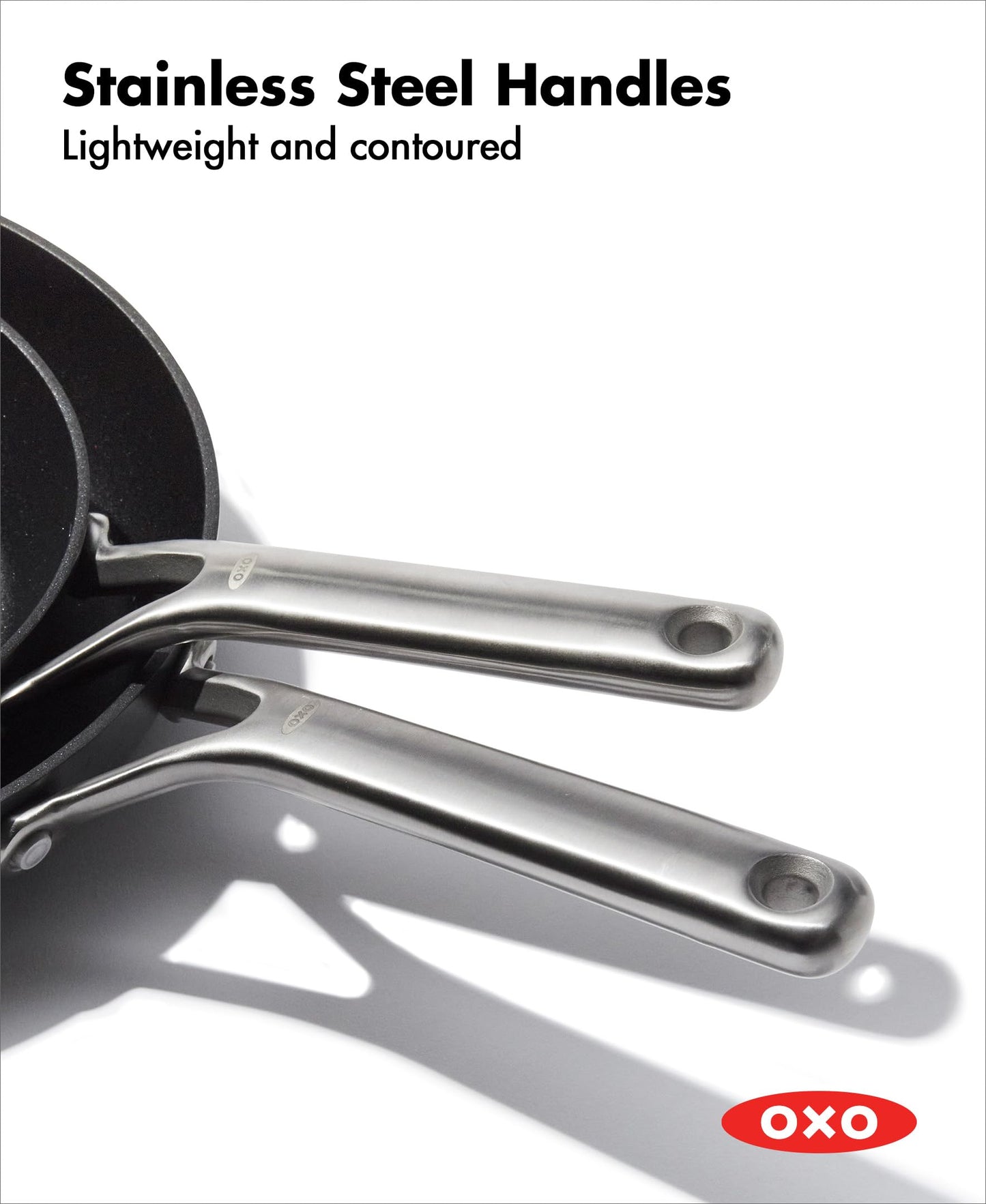 OXO Professional 10 Piece Cookware Pots and Pans Set, Hard Anodized Ceramic Nonstick PFAS-Free,Stainless Steel Handles,Induction,Skillets,Saute,Diamond Reinforced Coating,Dishwasher & Oven Safe,Black