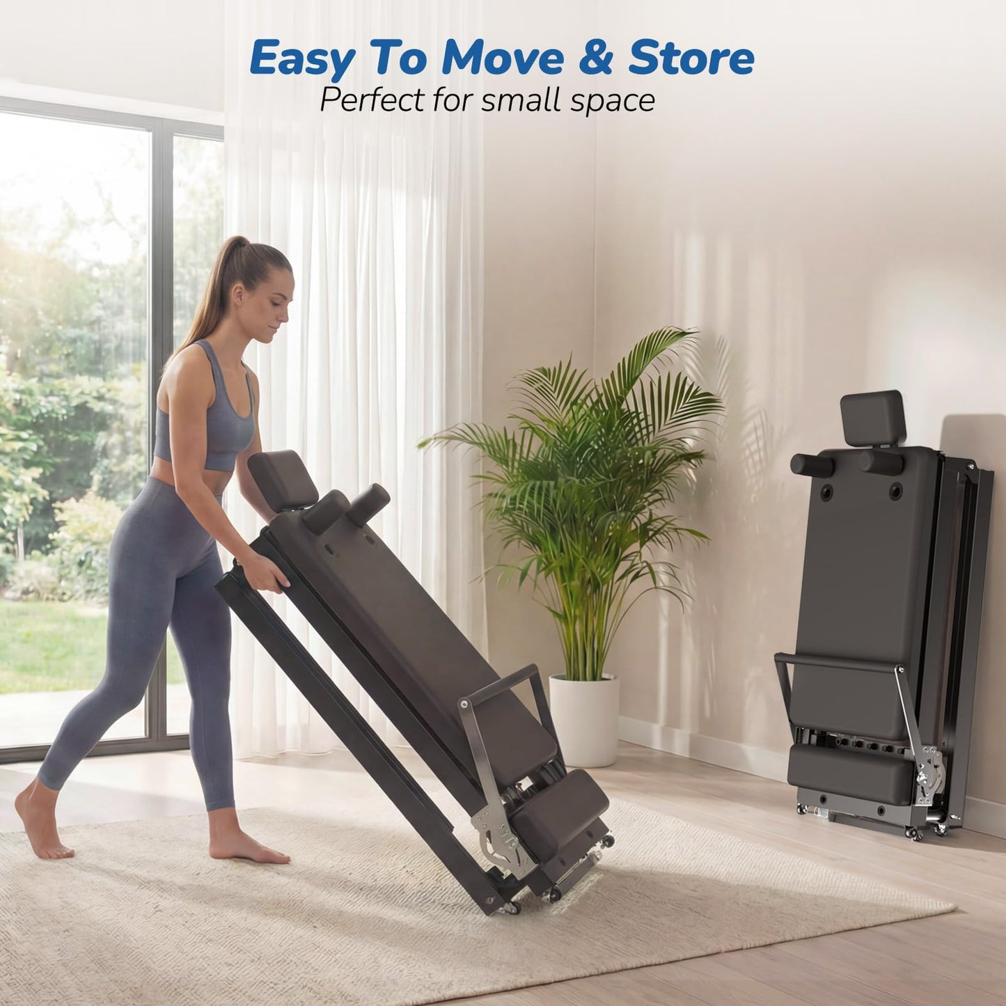 AddWin Pilates Reformer, 91" Foldable Pilates Reformer Machine with Springs and Cords, Pilates Equipment for for Home Use and Studio, Suitable for Advanced and Beginners Users