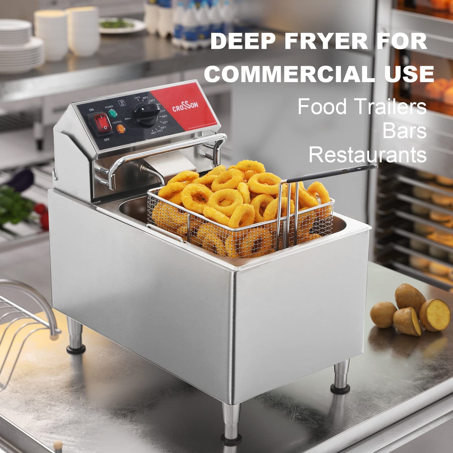 Hot Dog 7 Roller and Commercial Electric 15Lbs Deep Fryer