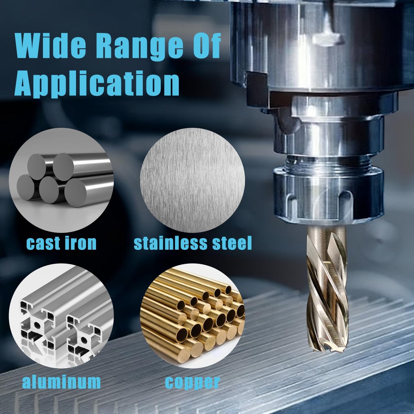 Techhyren 11pcs Annular Cutter Set, Cutting Depth 1" Cutting Diameter 7/16" to 1-1/16", M2 HSS Mag Drill Bits for Magnetic Drill Press, Steel, Aluminum, Copper, with 2 Pilot Pin & 1 Hex Wrench