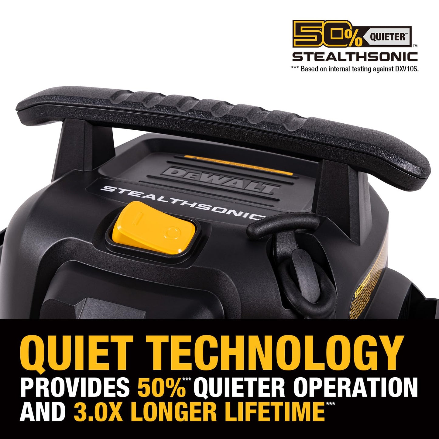 DEWALT 10 Gal Stealthsonic Shop Vacuum Wet and Dry, 5HP Heavy-Duty Stainless Steel Shop Vac, Ultra-Quiet with Complete Accessory Kit & 6 Bonus Dust Bags - Ideal for Job Sites, Workshops & Garages