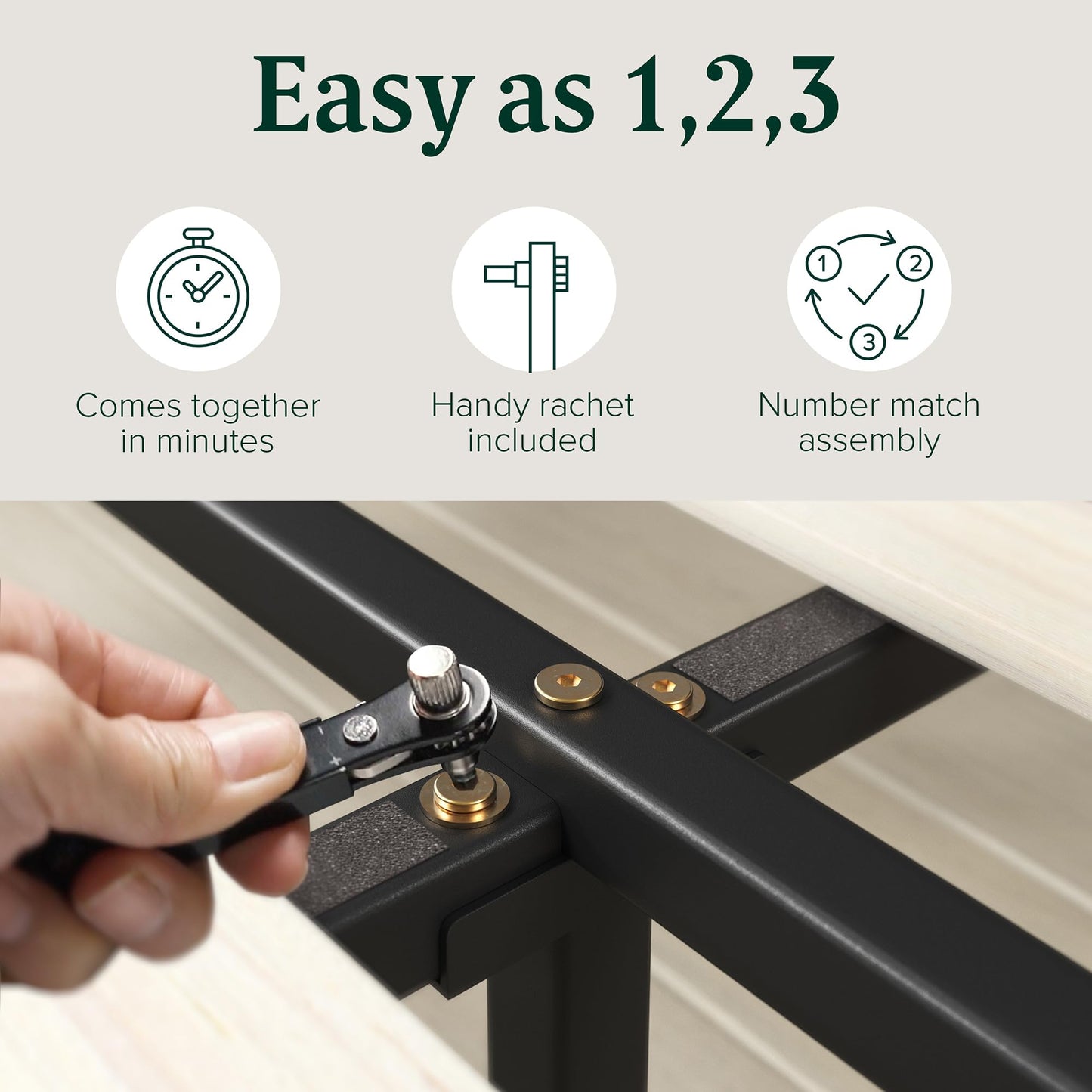 Zinus Ellie 14 Inch King Bamboo Platform Bed Frame, Wood Slat Support, No Box Spring Needed, Easy Assembly, Brown