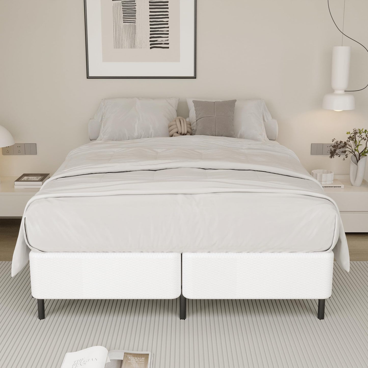 Yicensen Split California King Box Spring 5 Inch, Low Profile Heavy Duty Metal Box Spring Cal King Size with Fabric Cover, Noise-Free, Quick Assembly