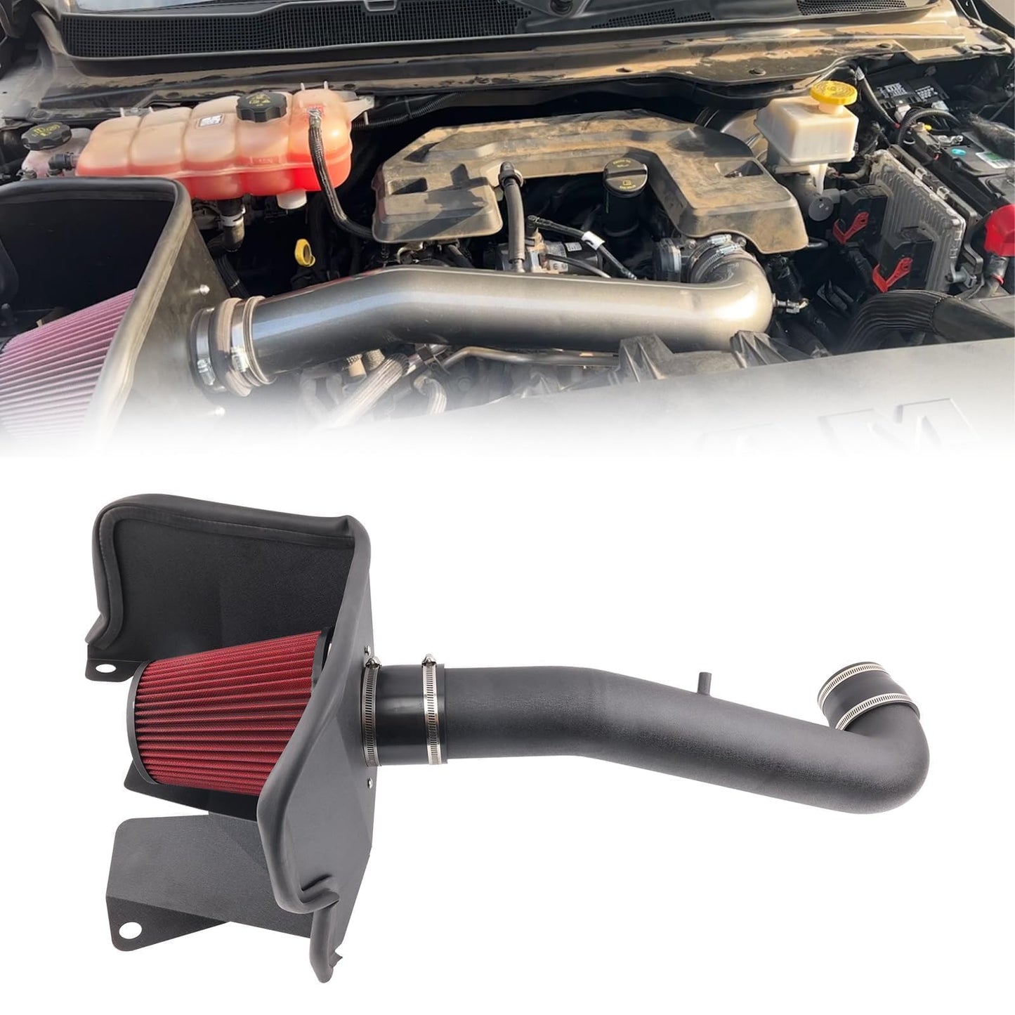 Cold Air Intake Compatible with 2019-2024 Dodge RAM 1500 3.6L V6 GAS Increased Horsepower & Throttle Response, //DOES NOT FIT CLASSIC MODEL// //Fits Manual & Auto Transmission//
