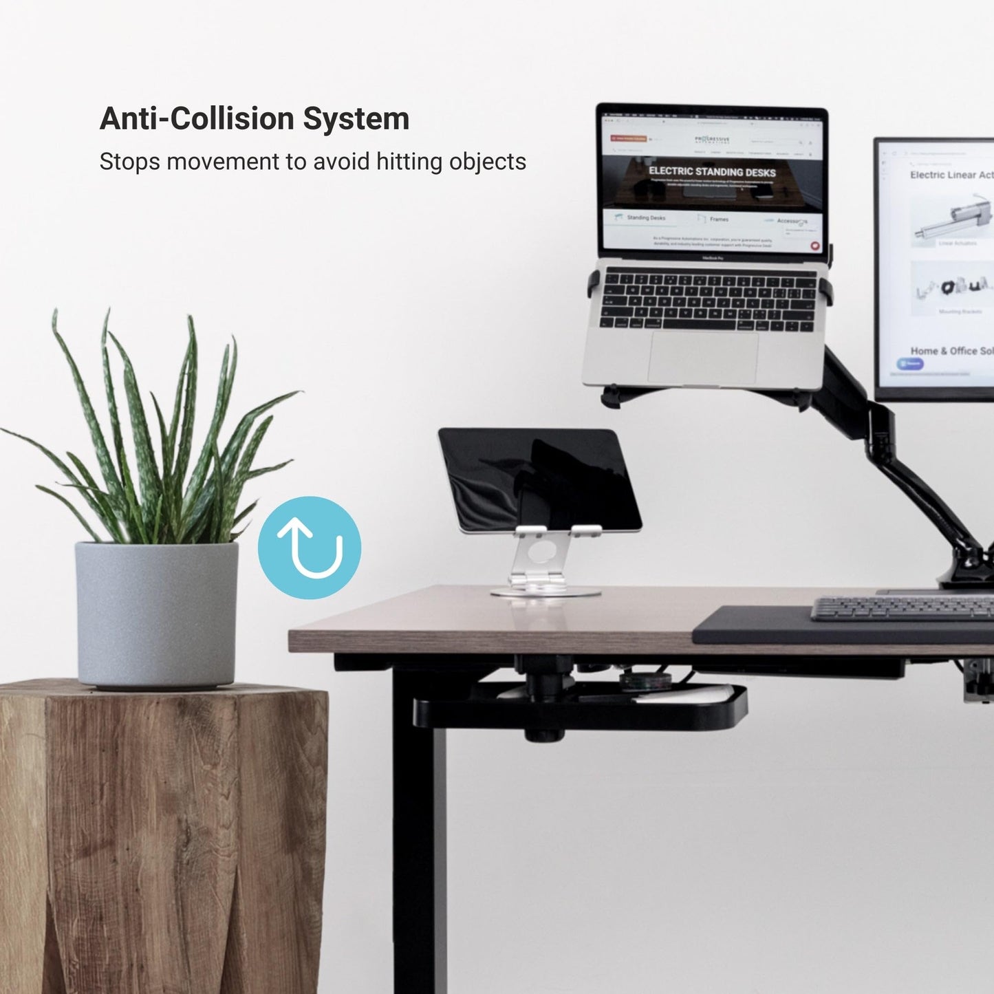Progressive Desk Stand Up Adjustable Height Electric Standing Desk - 72" x 30" Dual Motor Table for Computer Home Office Workstation - Gray Frame, Gray Oak Top