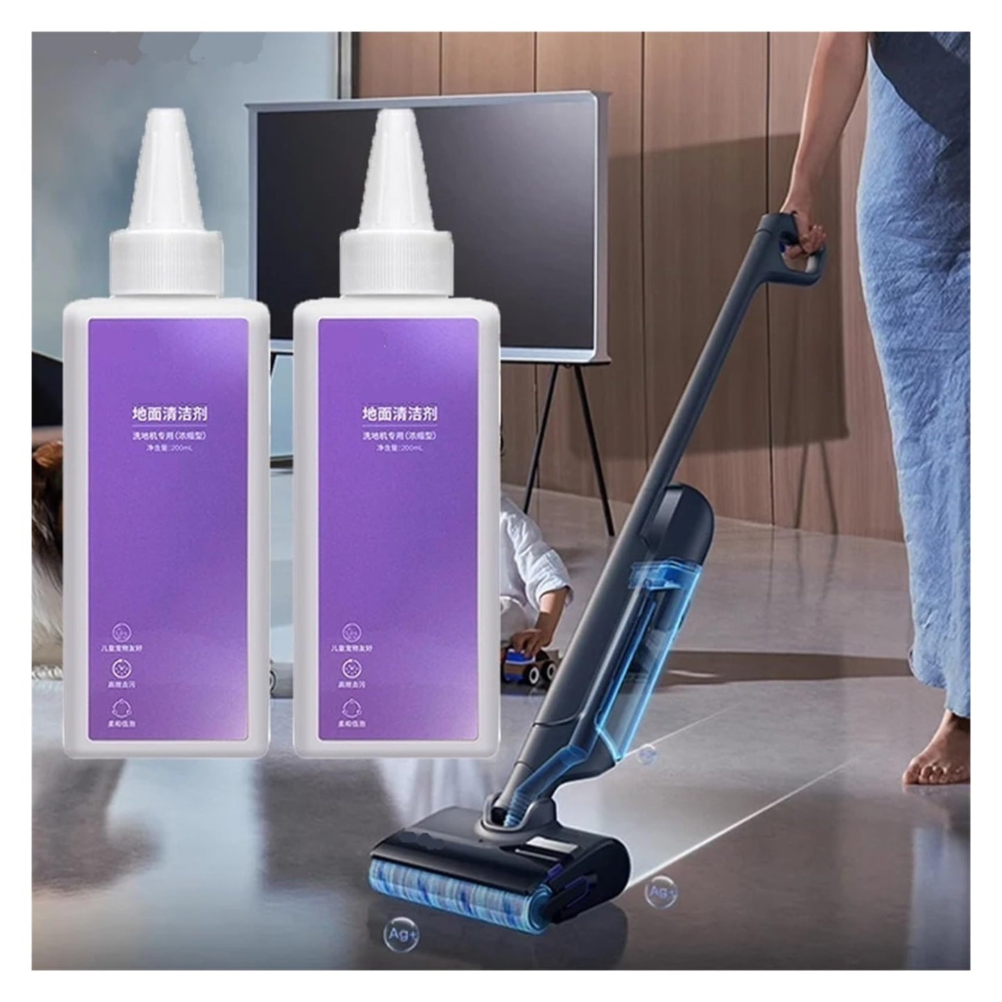 PRLDXJPL Cleaning Liquid 200ML, Floor Cleaning Solution. Compatible For Narwal S10/S20 Pro S2/S2 Island/F1/S1Max Ultra/S1(200ML*2)