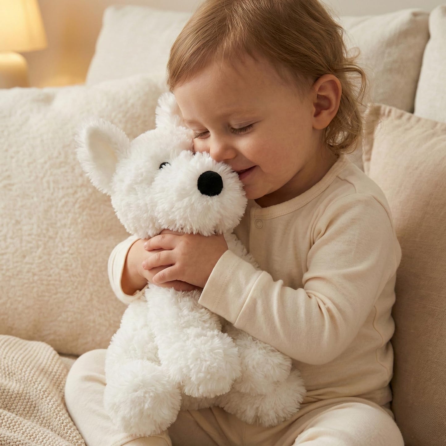 WEIGEDU West Highland White Terrier Dog White Westie Puppy Stuffed Animals Plush Toys for Kids Girls Boys Baby Birthday Bedtime Gift, 12 inches