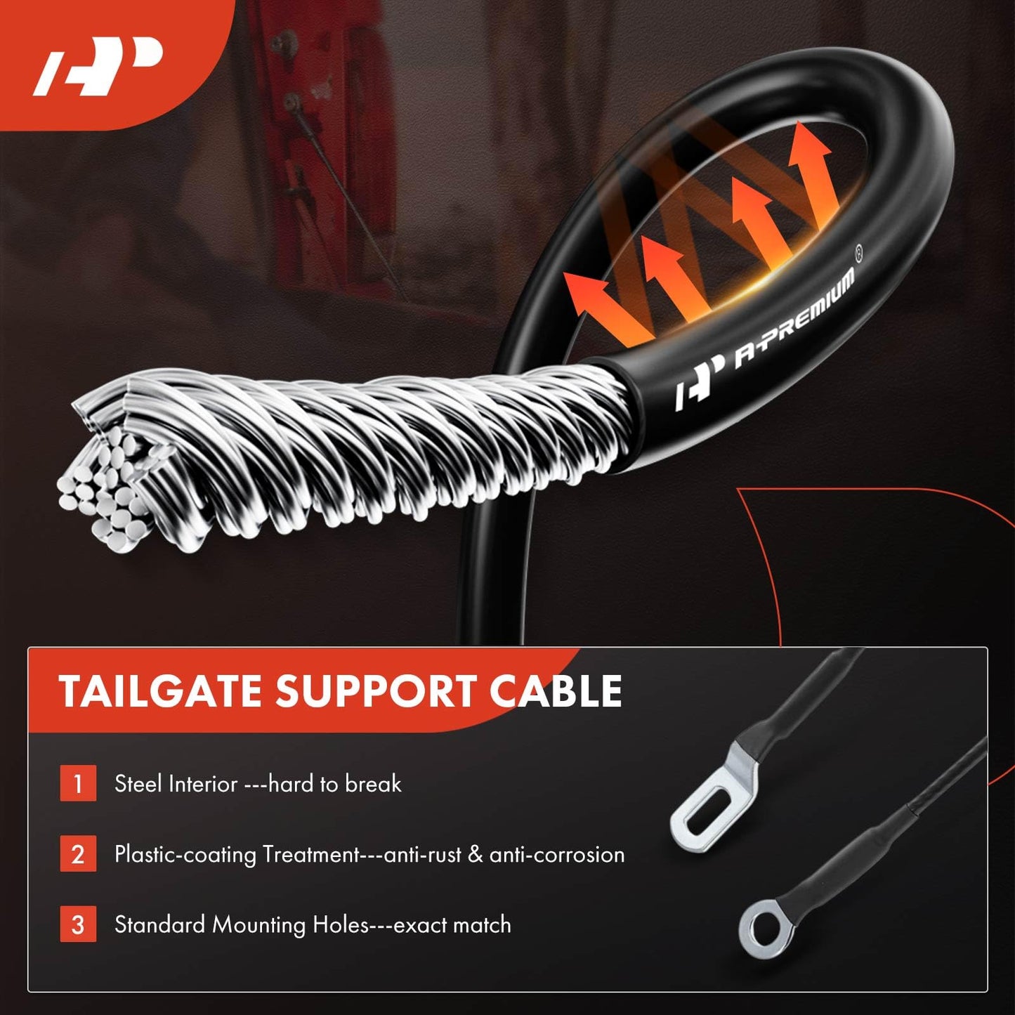 A-Premium Tailgate Rebuild Kit Compatible with Toyota Tacoma 1995-2004, Rear Tailgate Parts Handle Bezel Latch Cable Hinge Striker Bolts (Pack of 37)